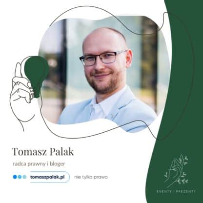 Na zdjęciu jest prowadzący szkolenie "Marketing prawników", Tomasz Palak