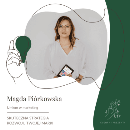 Na zdjęciu jest Magda Piórkowska, prowadząca szkolenie ze strategii.